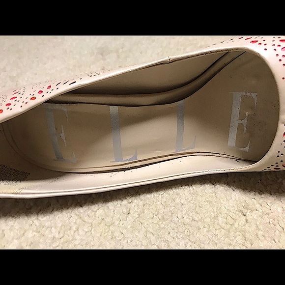 🔥ELLE EUC WORN ONCE TAN&CORAL PEEP TOE STILETTOS SUPER SEXY&STYLISH&CHIC!!! - Picture 9 of 13